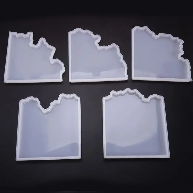 

Crystal Epoxy Resin Mold Irregular Coaster Casting Silicone Mould Handmade DIY Crafts Decorations Making Tools