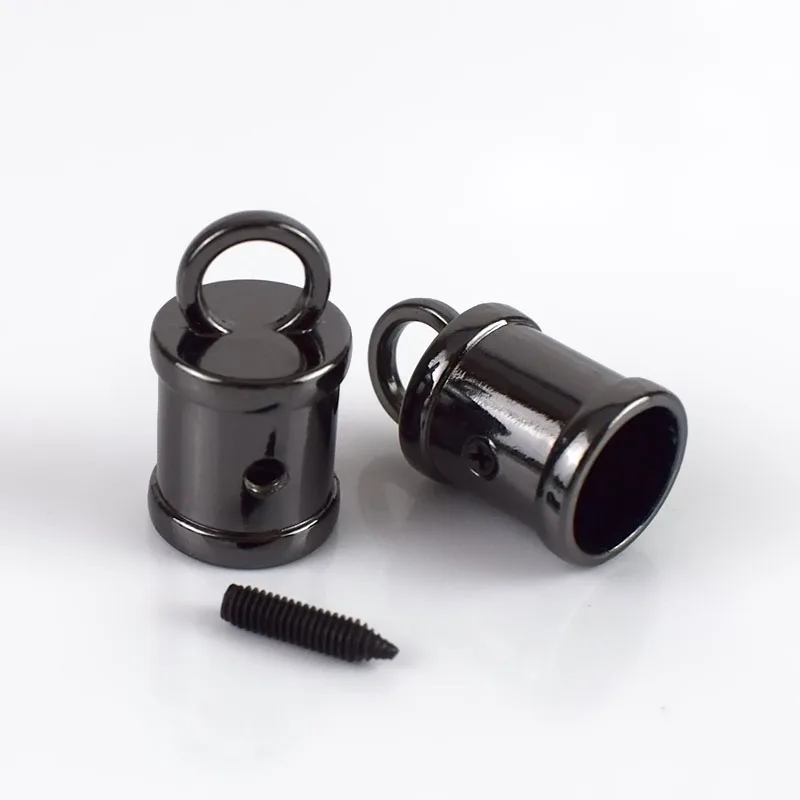 gunblack 5/10 шт. мешок металлические пряжки для сумочки ремешок с бахромой, с кисточками Кепки застежка Разъем вешалка кожаная веревка шнур замок аппаратные средства "сделай сам" аксессуары - Цвет: gunblack