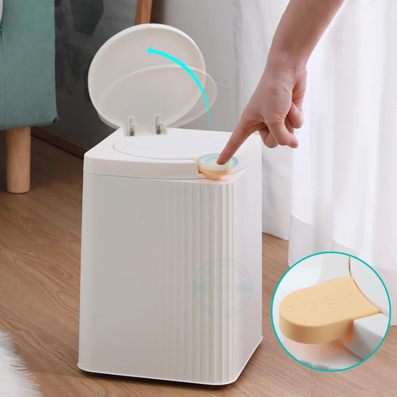 8L пресс мусорная корзина с крышкой большой емкости для кухни спальни ванной | Дом