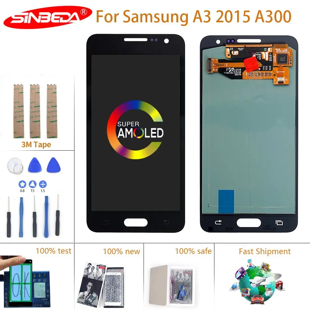 Супер AMOLED 4 5 &quotдля SAMSUNG Galaxy A300 ЖК дисплей с сенсорным экраном дигитайзер для A3 2015