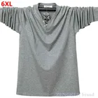 Футболка с длинным рукавом размера плюс, Мужская футболка размера плюс, хлопок стрейч, мужское нижнее белье большого размера плюс