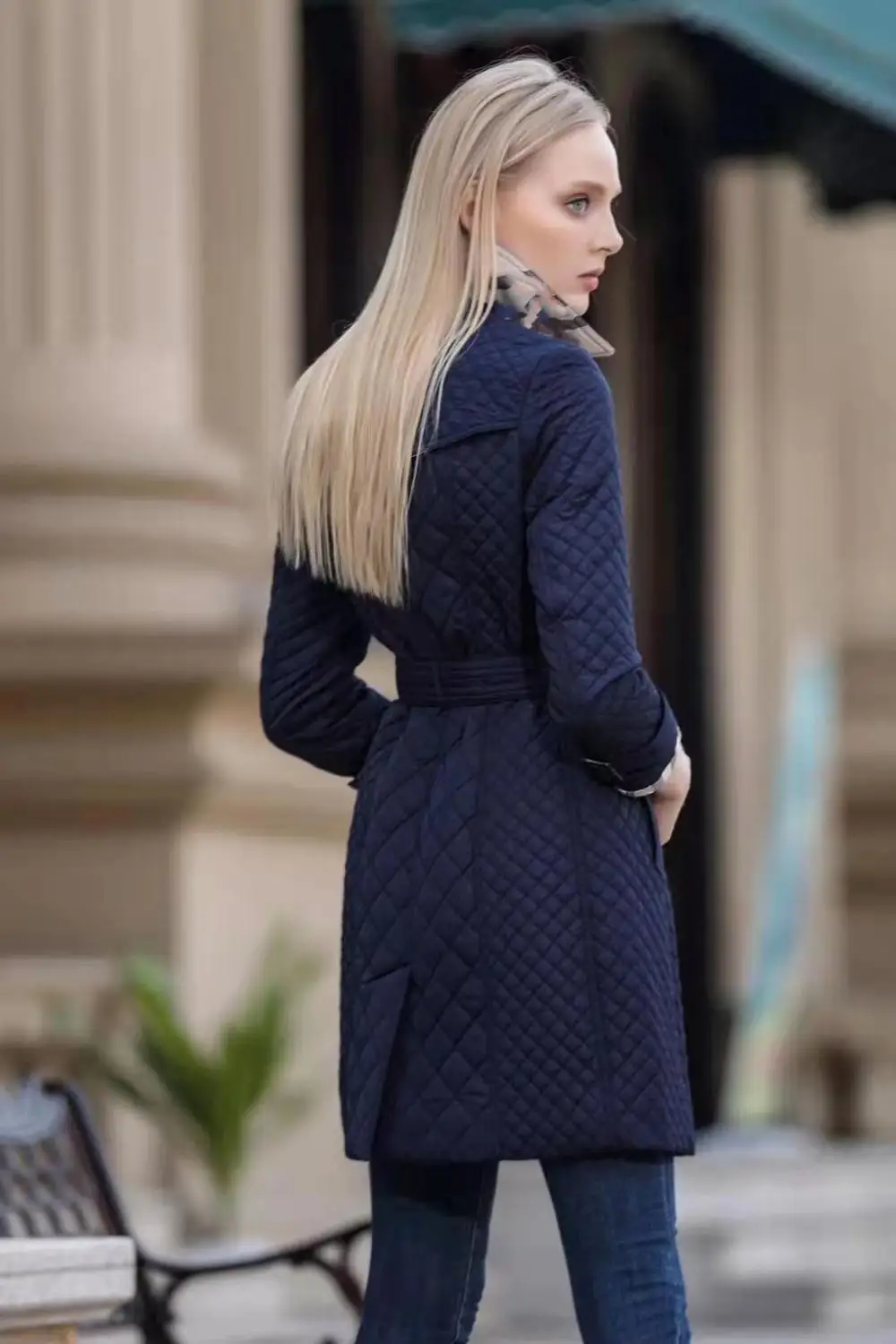 2020 высококачественное хлопковое пальто 2XL длины со стразами осенне зимняя куртка