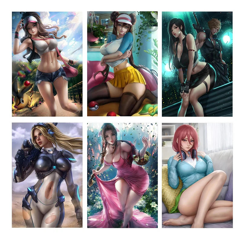 

Japanese anime sexy cartoon canvas painting art game posters and prints print mural pictures living room home wall decoration