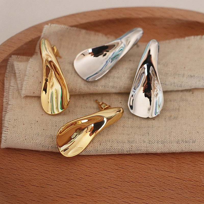 

Женские серьги-гвоздики в форме ложки, золотого и серебряного цвета