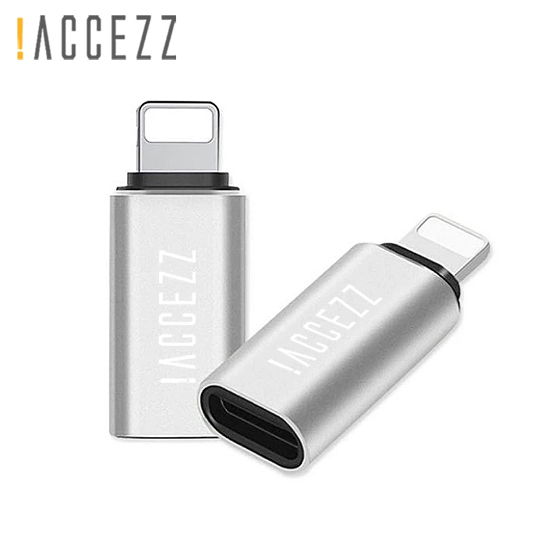 ! USB OTG адаптер ACCEZZ переходник с Type-C Mini Мама на папа подсветкой для Apple iphone X XS XR 8 7 Plus