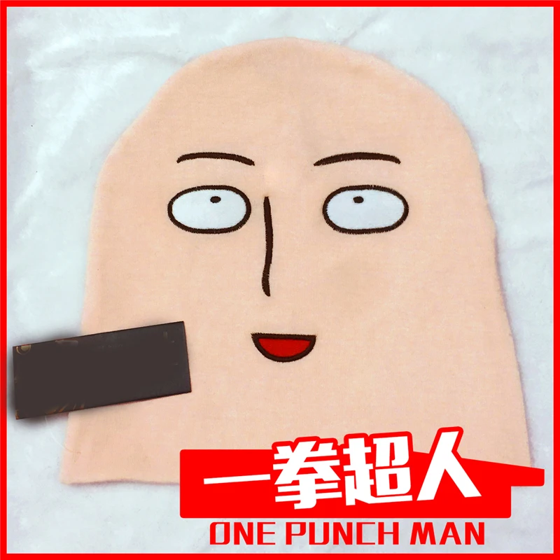 Теплая вязаная шапка Saitama лысина с изображением персонажа из мультфильма One Punch Man