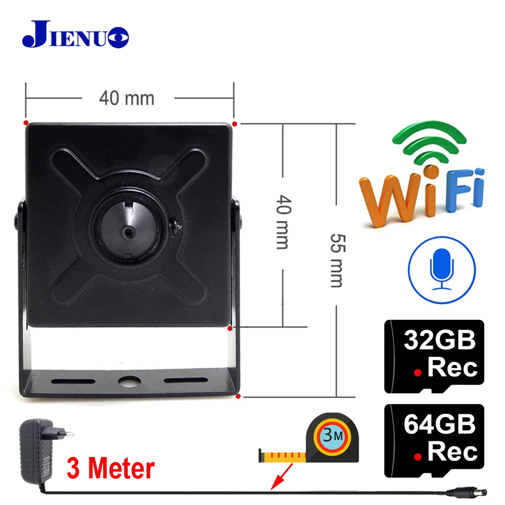 Мини Ip камера JIENUO 64 ГБ Wi Fi 1080P 720P HD 32 аудио|Камеры видеонаблюдения| |