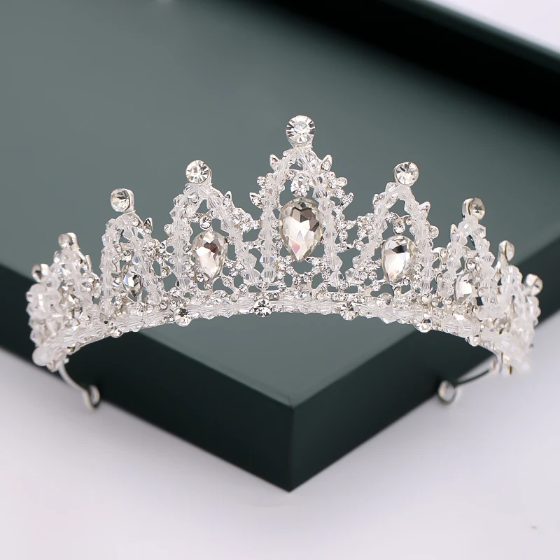 Роскошные тиары Стразы серебряного цвета Свадебная Корона головной убор