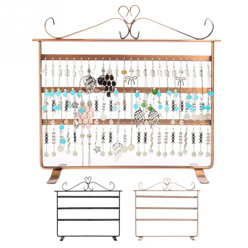 

72 Holes Jewelry Holder Display Organizer Nail Art Copper Plated Earring Necklace Ring Bracelets Stand Hanger Rack Holder Disply