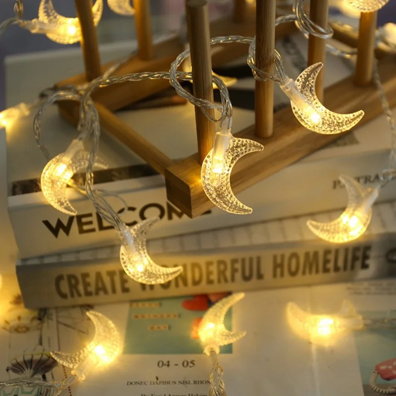 

Рождественская светодиодная гирлянда в виде Луны, праздничное освещение, Сказочная гирлянда для праздника, Декоративная гирлянда для вече...