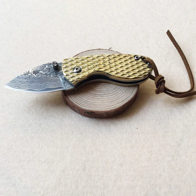 Складной нож из дамасской стали с ананасом мини складной резец острый для