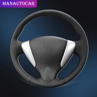 car braid on the steering wheel cover for nissan tiida sylphy 2012 2015 versa 2015 2019 versa note 2014 auto covers car styling