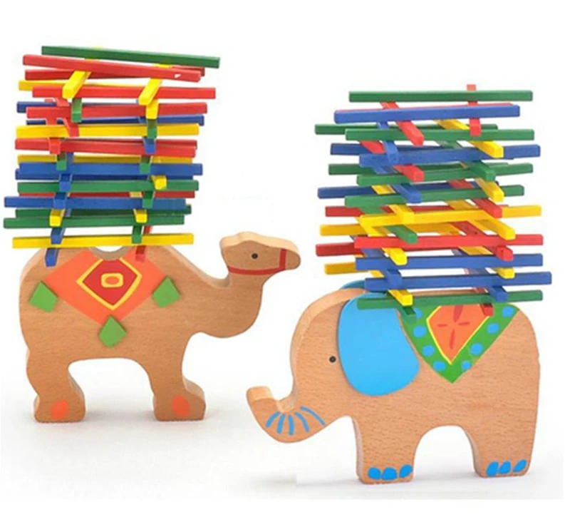 Детские деревянные игрушки Луна слон животные балансирующие Игры обучающие для