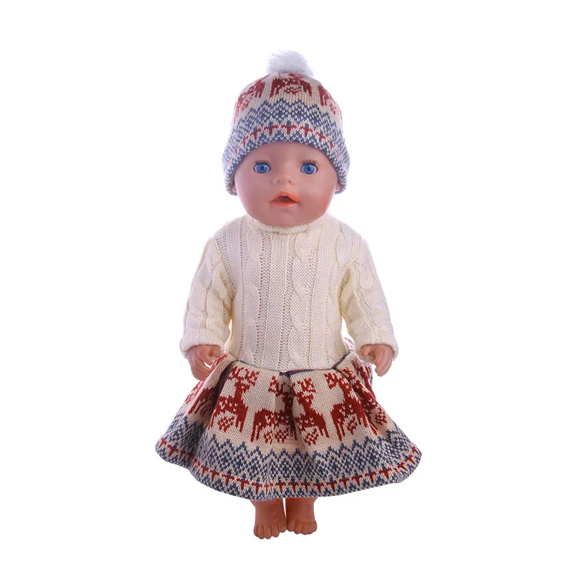

Doll Accessories Clothes Hand-Knitted Sweater For 18-Inch Girl And 43 Cm Reborn Baby Doll, Children's Best Christmas Gift