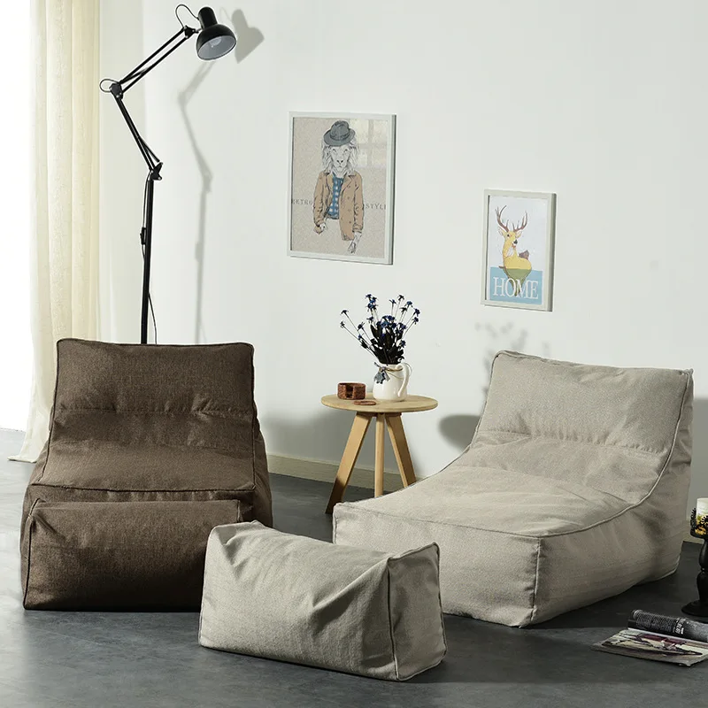 Ленивый Кресло мешок покрытия без наполнителя буфами на рукавах диван детские