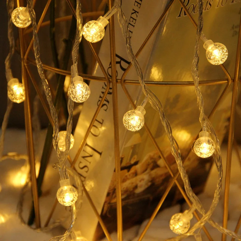 

Led String Lights Garland Fairy Gypsophila Bubble Ball Lamp Battery USB Indoor For Christmas Wedding Decoration Holiday Lighting