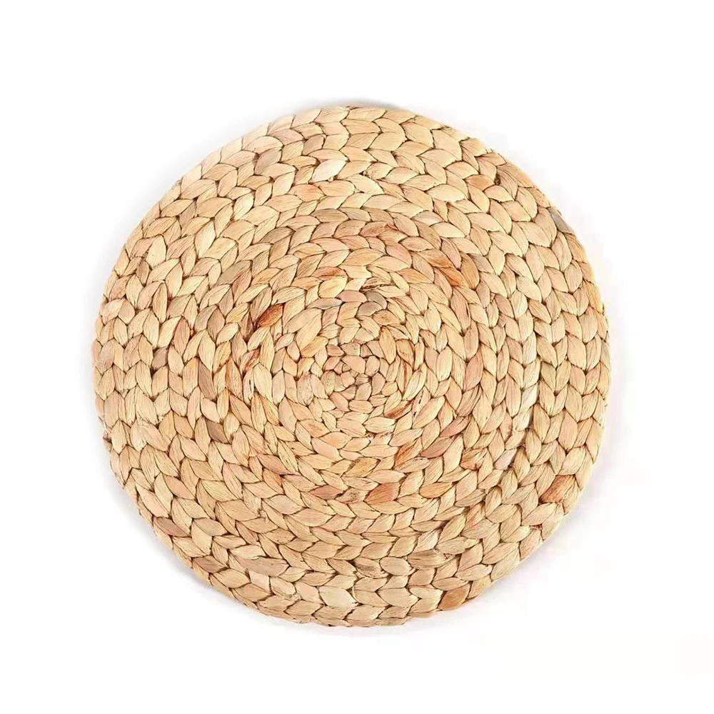 

4 Pcs Kitchen Mat Coasters Natural Gourd Woven Placemat Round Rattan Water Gourd Round Tableware Pad Individual Plates Handmade