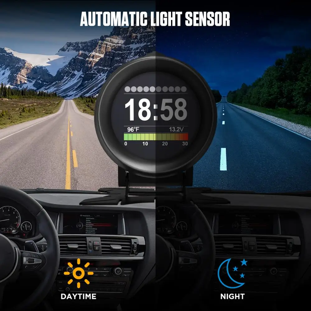 Тахометр AUTOOL X60 с дисплеем OBD2 Автомобильный сканер HUD для измерения температуры