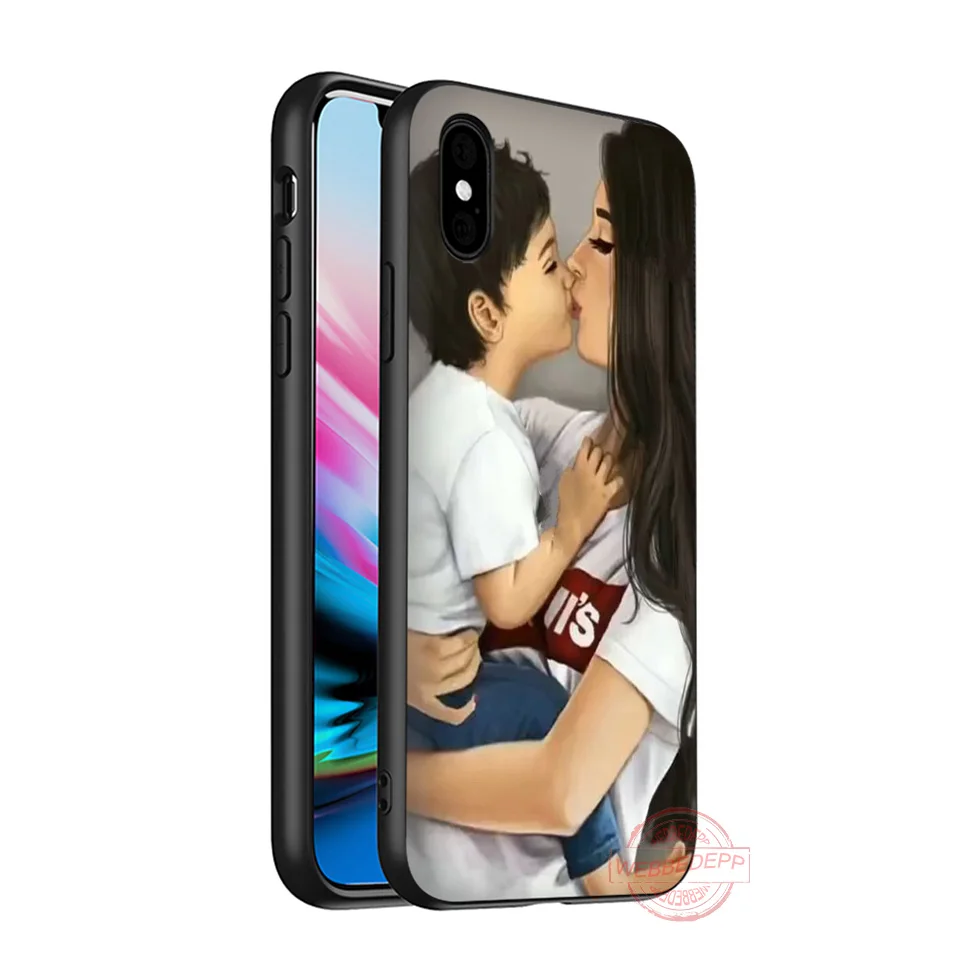 WEBBEDEPP мама и дочь рисунок Мягкий Силиконовый ТПУ чехол для телефона для iPhone 5 6 7 8 Plus X XS XR XS Max 11 11peo 11proMax - Цвет: 8