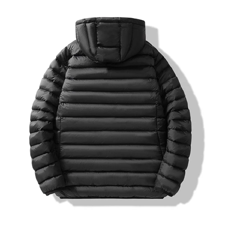 Men's Fashion Slim Fit Zipper Hooded Jacket Solid Color Warm Jacket Autumn and Winter Removable Hooded Coat Winter Jacket Men