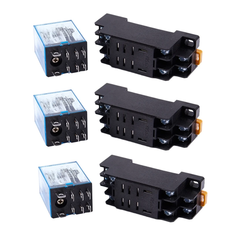3X12V DC реле мощности катушки DPDT LY2NJ HH62P-L 10A с разъемом PTF08A | Обустройство дома