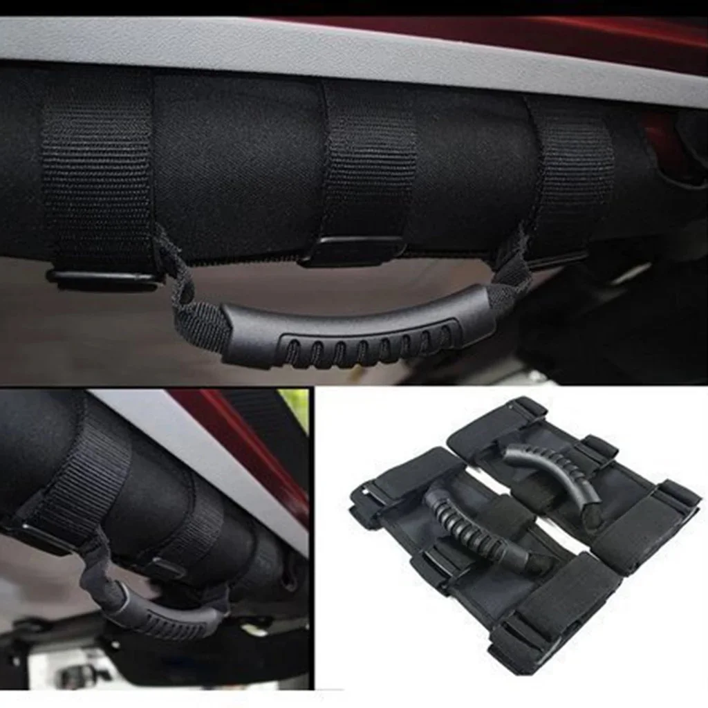 

2 Pcs Roll Bar Grab Handle Grip Handles Black for Jeep Wrangler CJ YJ TJ JK JL