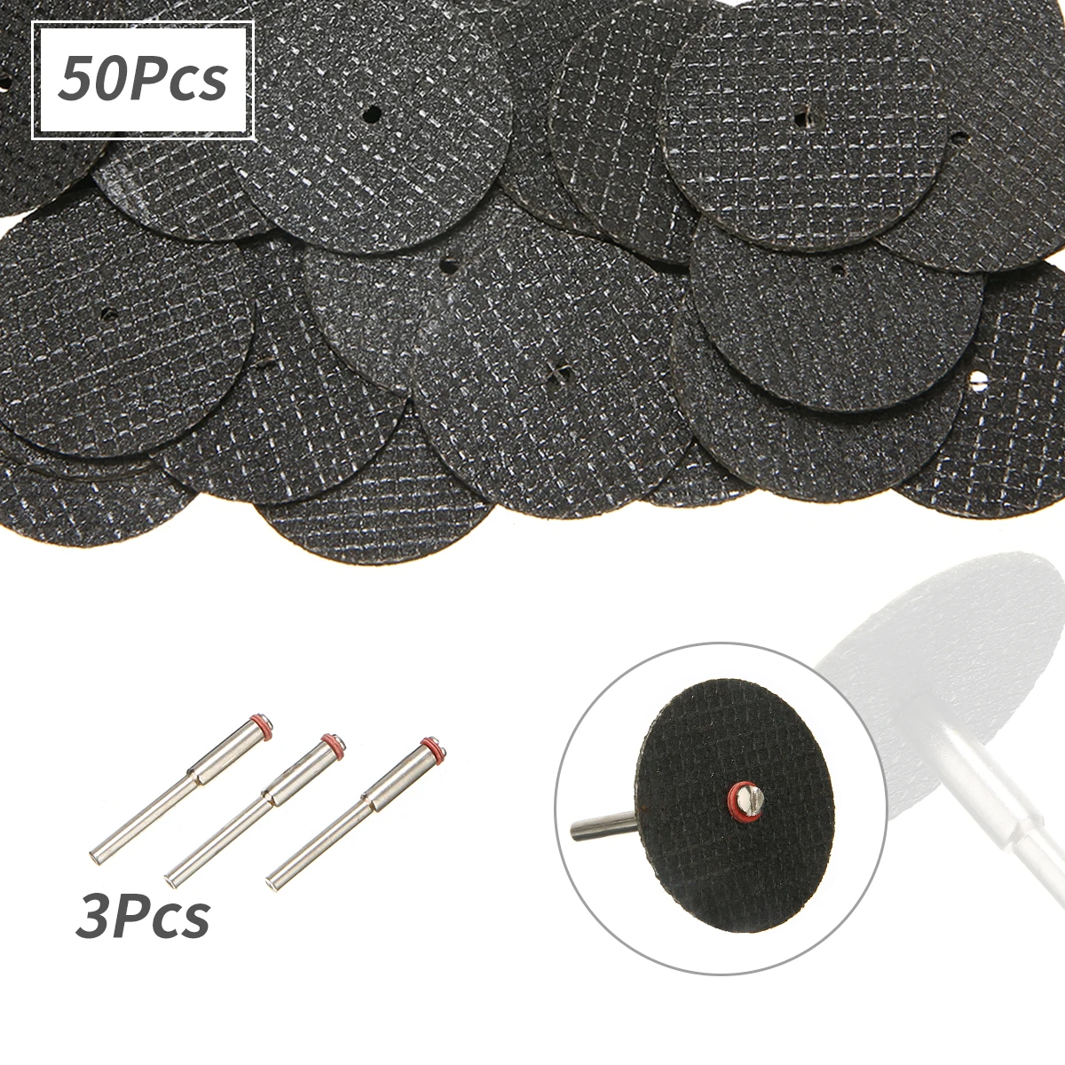 

50Pcs 3pcs 1/8" Mandrel Fiberglass Reinforced Cutting Disc Cut Off Wheels Accessories Abrasive Tools For Rotary Tool Mini Drill