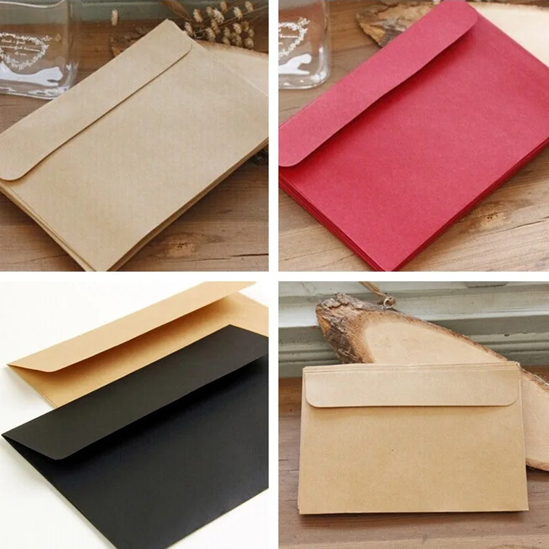 

Letter Envelopes Postcard Package Solid Color Kraft Paper Envelope for Wedding Party Invitations Letters Greeting Cards Vintage