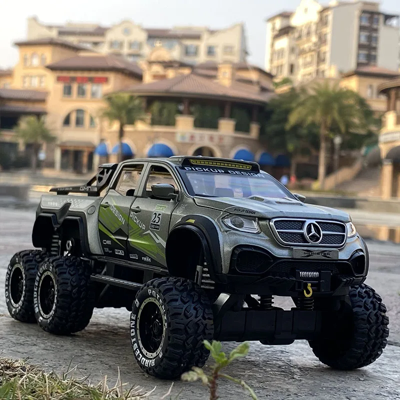 1:28 X Class еху 6*6 для больших шин пикап брелок автомобильных ключей модель Diecast