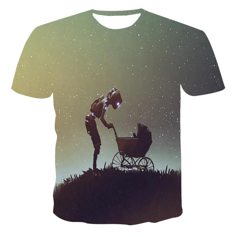 

The fashion leisure popular new animal design 3D printing T-shirt Men's versatile T-shirt personality round neck s-6xl