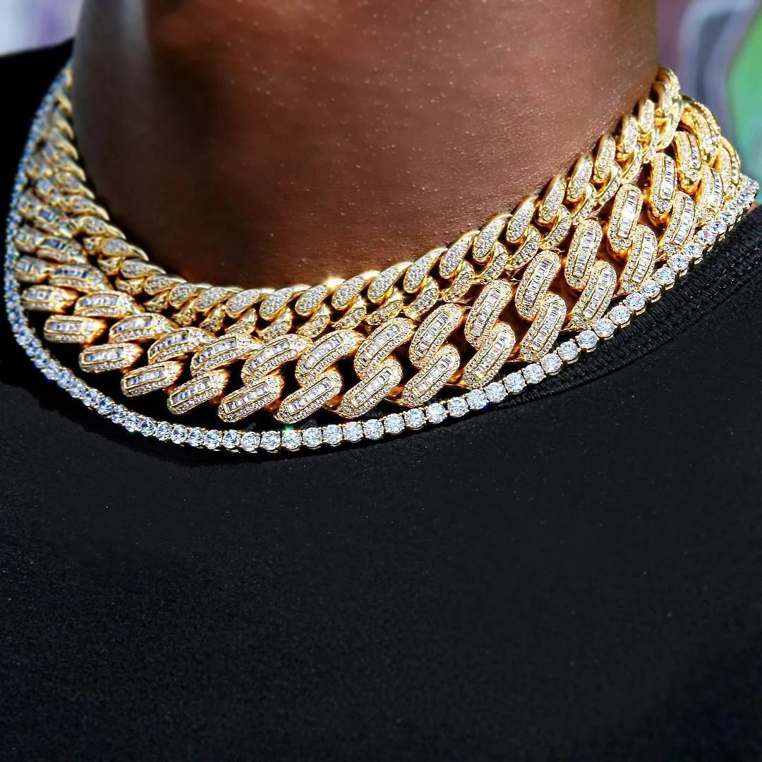 

2023 Iced Out Bling Full 5A Cubic Zircon CZ Paved 18MM Maimi Cuban Link Chain Heavy Necklace FOR Hip Hop Women Men Jewelry Gifts