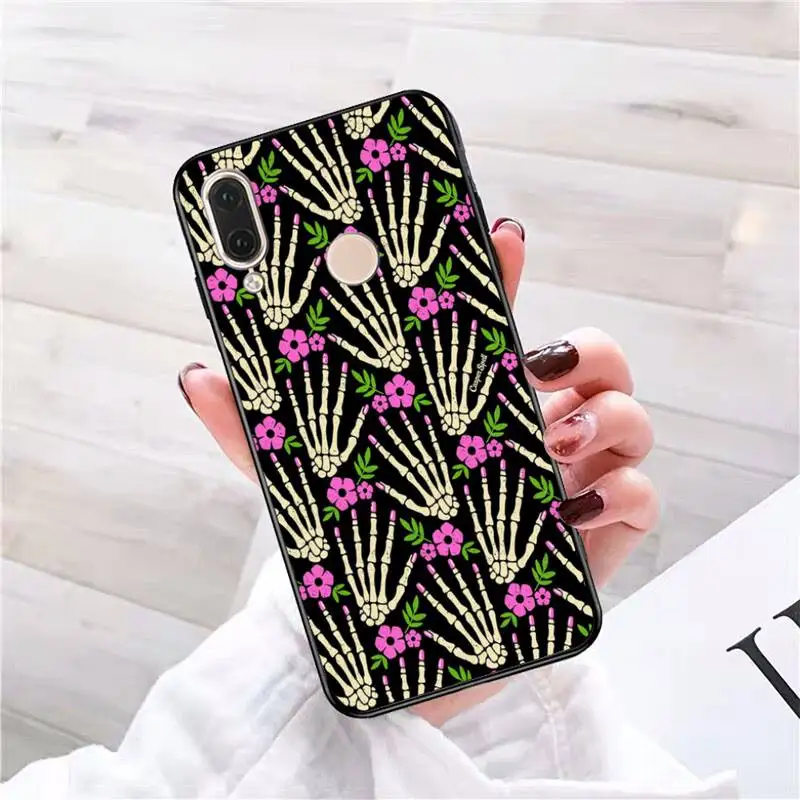 Babaite Funny skull hand Black TPU Soft Rubber Phone Cover Phone Case For Redmi note 8 8Pro 8T 6pro Redmi 8 7A 6A Xiaomi mi 8 9