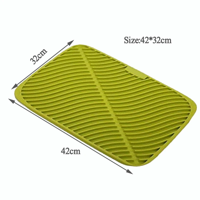 Большой силиконовый коврик для сушки кухонного стола антибактериальный слива