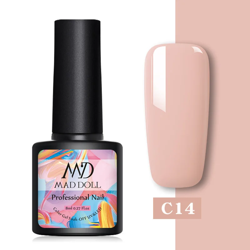 C14 MAD DOLL, Термальный гель для ногтей, меняющий цвет, блестки, отмачиваются, УФ-гель для ногтей, лак для ногтей, дизайн ногтей, сделай сам, украшение - Цвет: C14