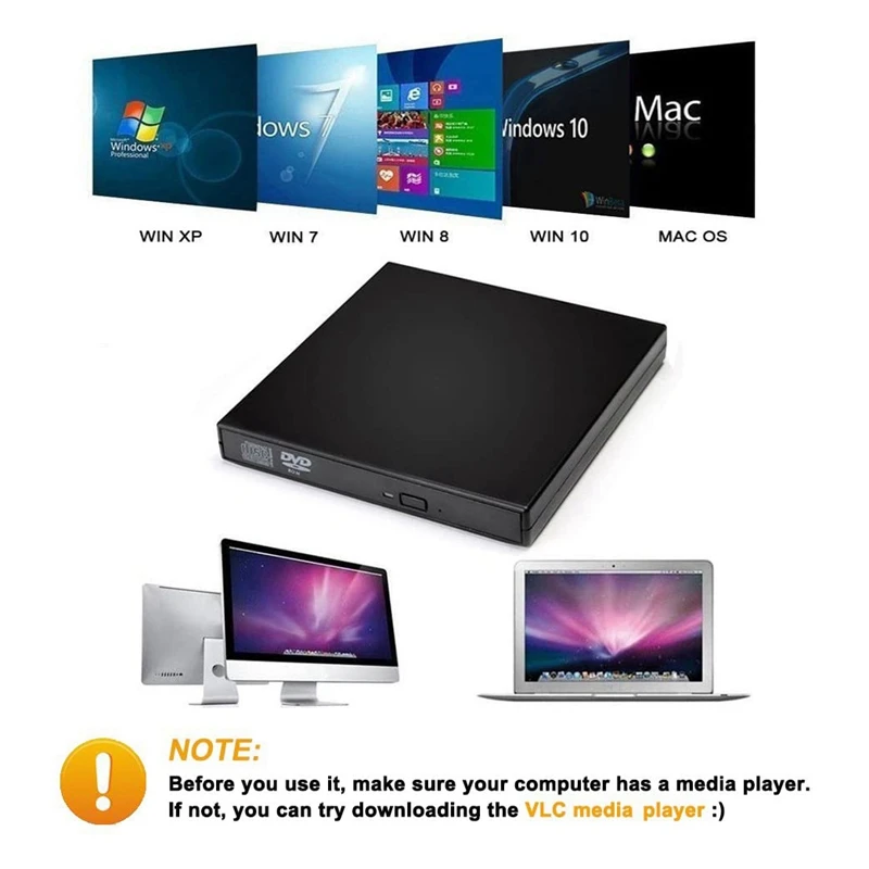 Внешний USB 2 0 CD диск портативный внешний DVD тонкий CD-RW DVD-R комбо горелки писатель