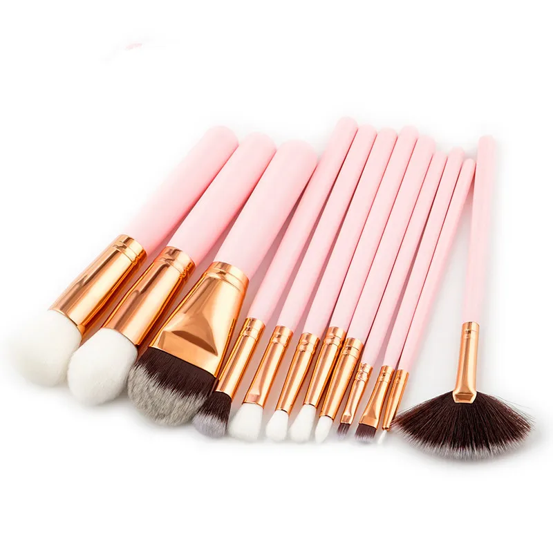 12Pcs Makeup Brushes Set Cosmetic Foundation Powder Blush Eye Shadow Lip Blend Wooden Make Up Brush Tool Kit Maquiagem