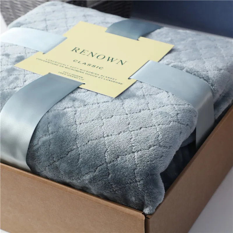 Роскошное Одеяло из кораллового флиса кремового цвета верблюжий дымчатый синий