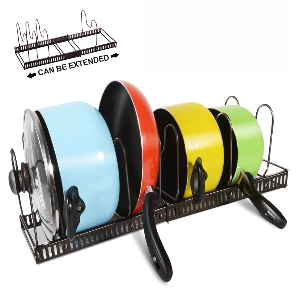 Расширяемая стойка органайзер для сковородок регулируемая модель 7 шин