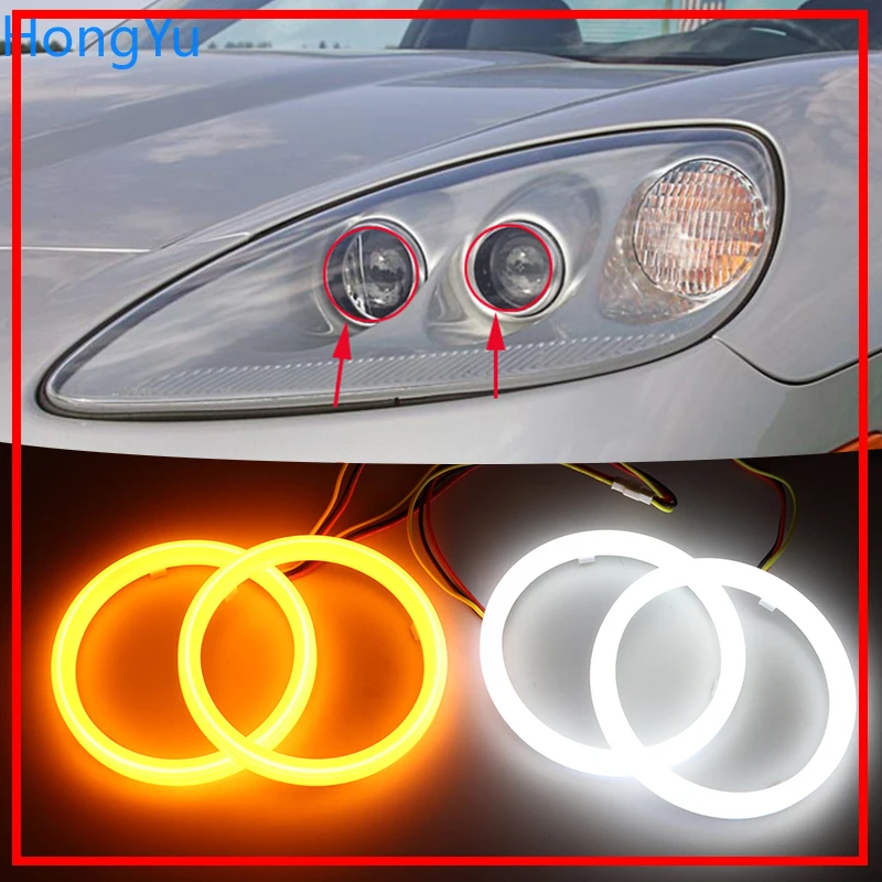 Хлопок горки светодиодный Белый Янтарь ангельские глаза гало кольца DRL сигнал