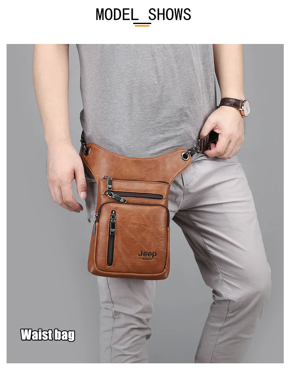 JEEP BULUO, маленькая сумка через плечо, спилок, кожа, модная сумка на талию, многофункциональные мужские сумки, новинка, для молодых мужчин, мини