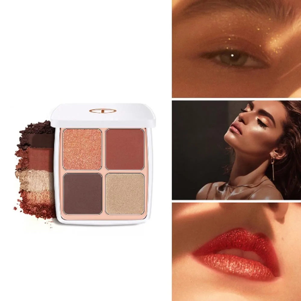 New 4-Color Matte Shimmer Glitter Eyeshadow Palette Makeup Waterproof Long Lasting Eyeshaow Cosmetics For Women Beauty |