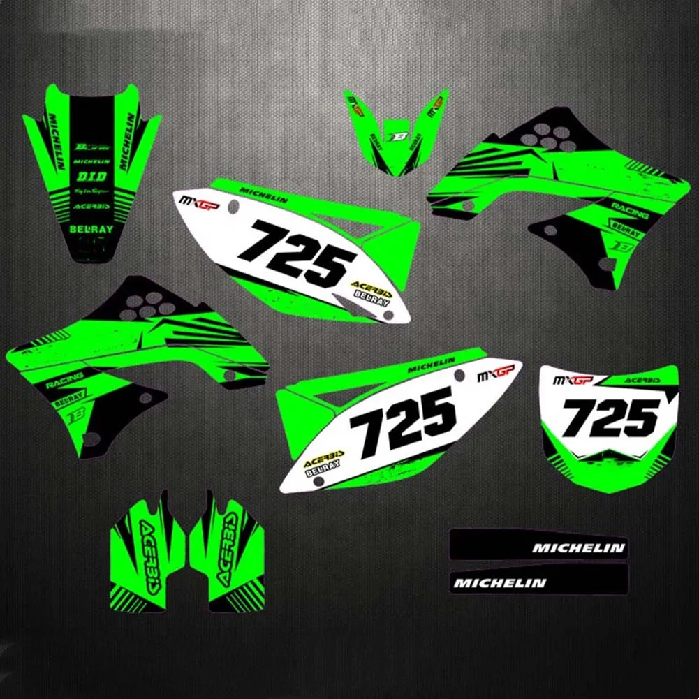 Индивидуальные графические фоны наклейки для Kawasaki KX250F KXF250 2009 2010 2011 2012 KX450F KX 450 KXF450