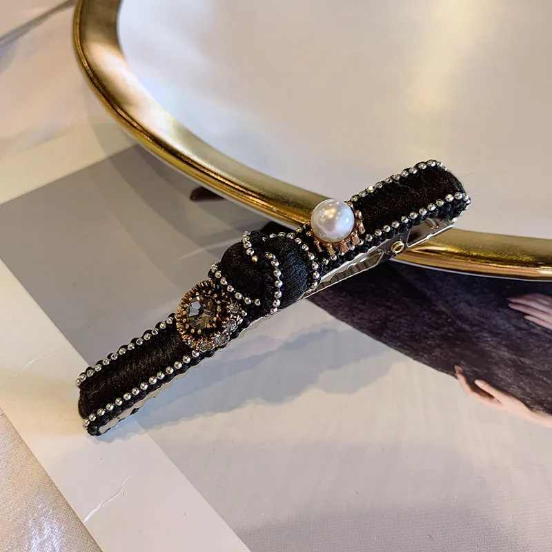 Заколка для волос Стразы в Корейском стиле милый зажим с жемчужинами кристаллами
