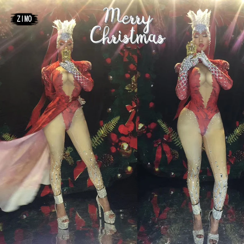 

Новый дизайн, Красные сексуальные женские рождественские костюмы для выступлений и вечевечерние, мужские костюмы, одежда для подиума, шоу, ...