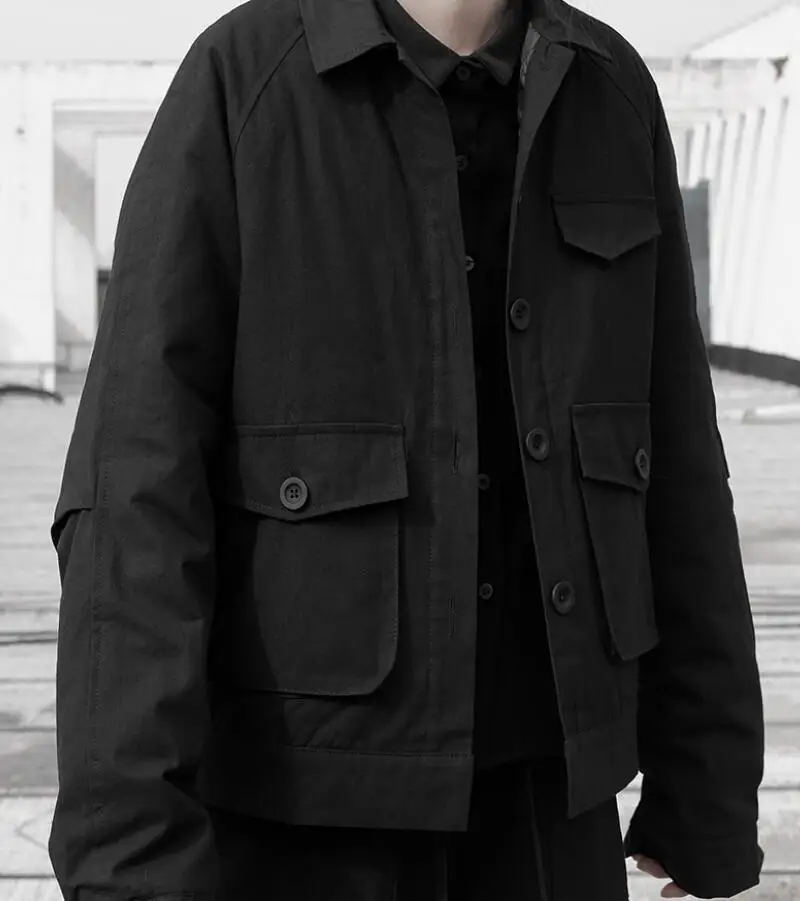 

HOT / Spring Men's New Fashion Personalized Customization Large size Short coat with big pockets /S-6XL