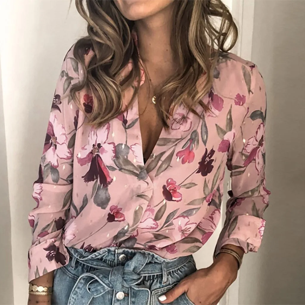 Женские блузки Feitong с V образным вырезом пикантный Повседневный Кардиган длинным