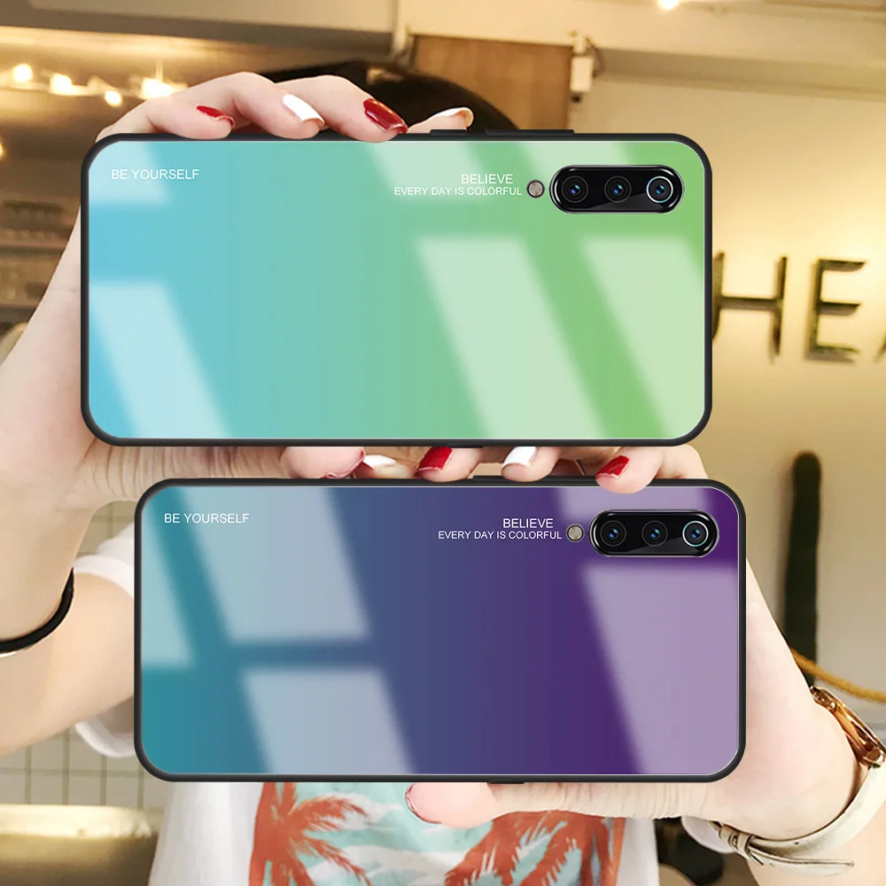 Градиентный Чехол для мобильного телефона Xiaomi 8 9 9SE Mix2S Max3 витражный стеклянный
