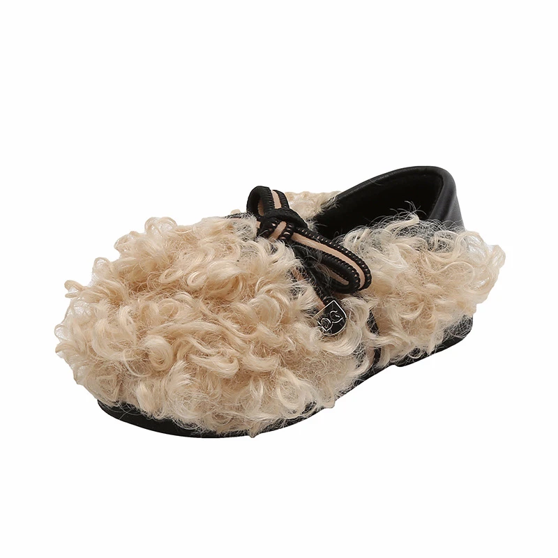 

CNFSNJ Princess Children Shoes New autumn Winter Warm Fashion Kid Soft Cute bow tie pink Girls sneakers Size 21-30