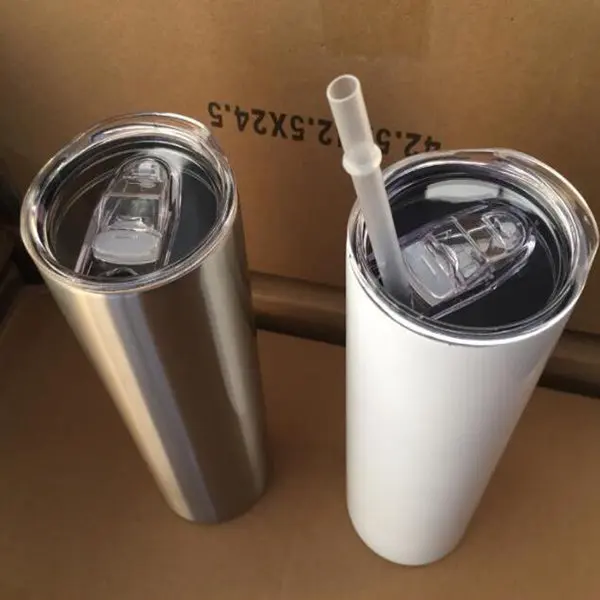20oz сублимированная узкие стакан Нержавеющая сталь Кофе кружка утепленная