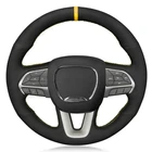 Чехол рулевого колеса автомобиля Ручное шитье, мягкая черная замша для Dodge Challenger 2015-2021, зарядное устройство 2015-2021 Durango 2015-2021